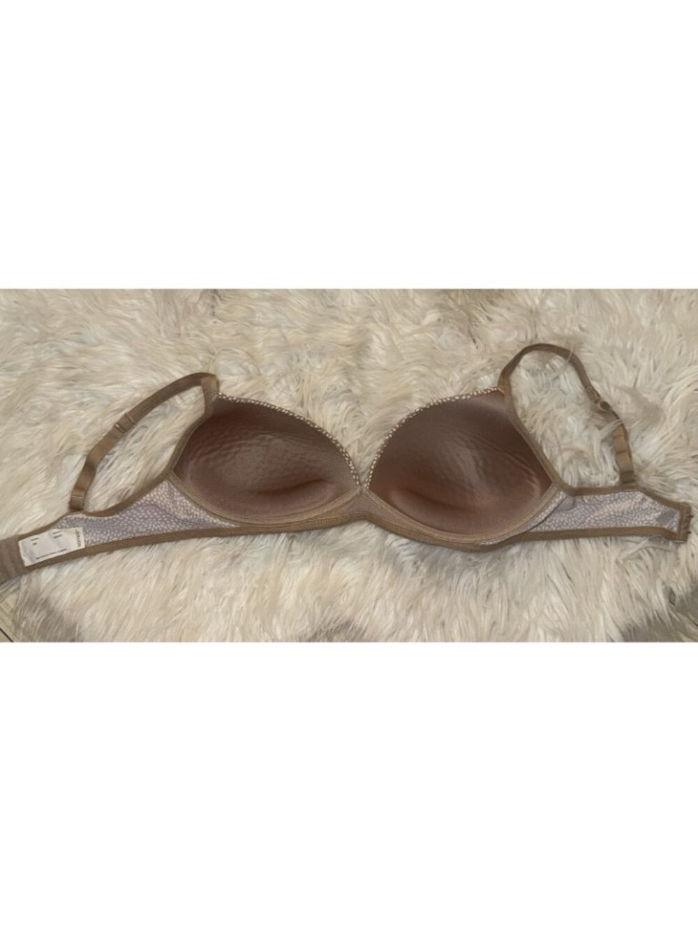Warners 04003O Light Lift Bra Lightly Padded Wire Free Printed Womens 36B Beige - Picture 5 of 6